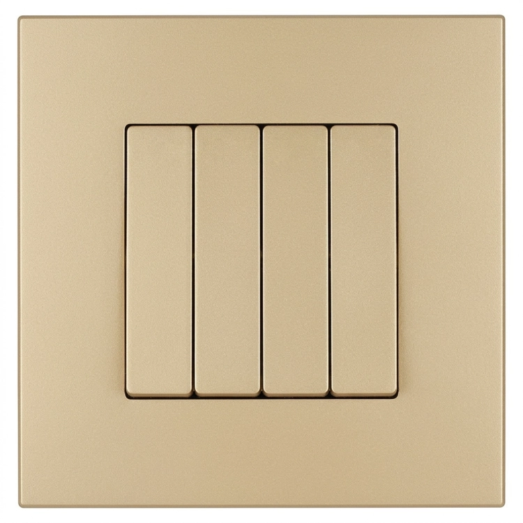 Schakelaar Viervoudige Wisselschakelaar Glad Kunststof LINEA Goud MIUUN