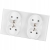 Dubbel Glazen Stopcontact Wit Set Tweevoudig Afdekraam En 2 X Dubbel Stopcontact MIUUN