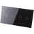 Afdekraam Touchpaneel Tweevoudig 2+2 Glas Zwart