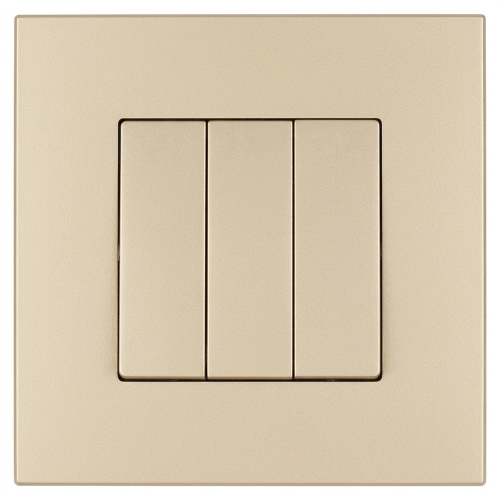 Schakelaar Drievoudige Wisselschakelaar Gladde Kunststof LINEA Goud MIUUN