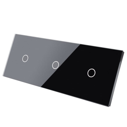 Afdekraam Touchpaneel Drievoudig 1+1+1 Glas Zwart