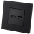 Dubbele USB-Lader 3.1A Zwart Set Met Mat Glazen Afdekraam MIUUN