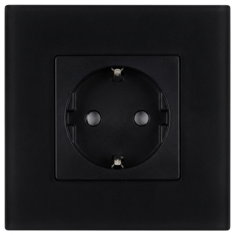Stopcontact Glas Mat Schuko Met Randaarde Zonder Aardpen Zwart MIUUN