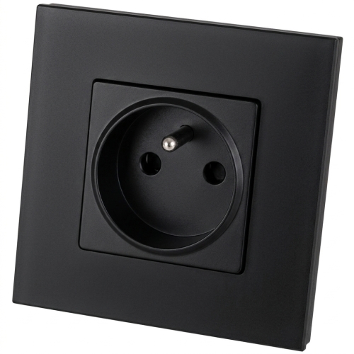 Stopcontact Glas Mat Met Aardpen En Aarding Zwart MIUUN
