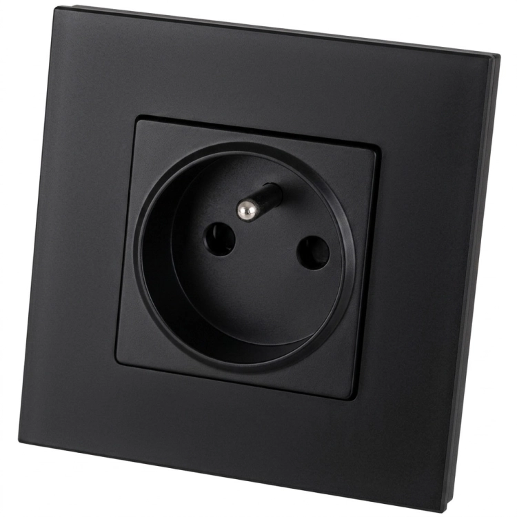 Stopcontact Glas Mat Met Aardpen En Aarding Zwart MIUUN