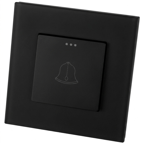 Beldrukker Veerbelast Glas Mat Zwart MIUUN