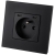 Stopcontact Glazen Mat + Dubbele USB C+C-Lader 20W Zwart MIUUN