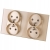 Dubbel Glazen Stopcontact Goud Set Afdekraam En 2 X Dubbel Stopcontact