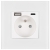 Matglazen Stopcontact Met Aardpen + Dubbele USB A+C-Lader 20W MIUUN