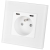 Matglazen Stopcontact + Dubbele USB C+C-Lader 20W Wit MIUUN