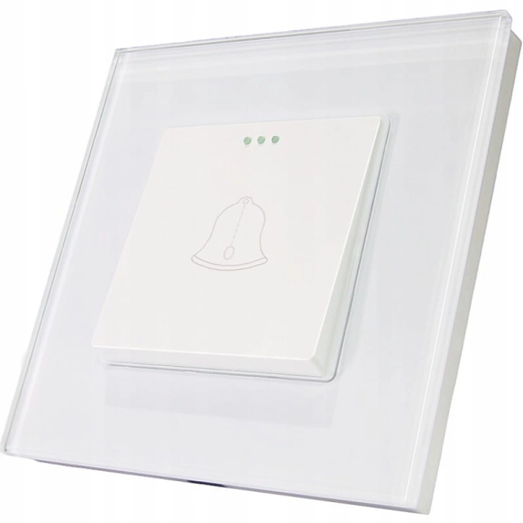 Terugverende Beldrukker Glas Wit MIUUN