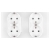 Viervoudig Matglazen Schuko-Stopcontact Wit En Tweevoudig Afdekraam 2 X Stopcontact