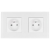Dubbel Matglazen Stopcontact Wit En Tweevoudig Afdekraam 2 X Stopcontact MIUUN