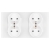 Viervoudig Matglazen Stopcontact Wit En Tweevoudig Afdekraam 2 X Stopcontact MIUUN