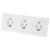 Drievoudig Matglazen Schuko-Stopcontact Wit Drievoudig Afdekraam En 3 X Stopcontact