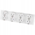 Viervoudig Schuko-Stopcontact Glas Wit Viervoudig Afdekraam En 4 X Stopcontact
