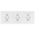 Drievoudig Matglazen Schuko-Stopcontact Wit Drievoudig Afdekraam En 3 X Stopcontact