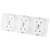 Drievoudig Matglazen Schuko-Stopcontact Wit Drievoudig Afdekraam En 3 X Stopcontact