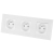 Drievoudig Stopcontact Glazen Mat Wit Drievoudig Afdekraam En 3 X Stopcontact MIUUN