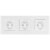 Drievoudig Stopcontact Glazen Mat Wit Drievoudig Afdekraam En 3 X Stopcontact MIUUN