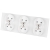 Drievoudig Stopcontact Glazen Mat Wit Drievoudig Afdekraam En 3 X Stopcontact MIUUN