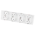 Viervoudig Stopcontact Glazen Mat Schuko Wit Viervoudig Afdekraam En 4 X Stopcontact