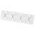 Viervoudig Stopcontact Glazen Mat Wit Viervoudig Afdekraam En 4 X Stopcontact MIUUN