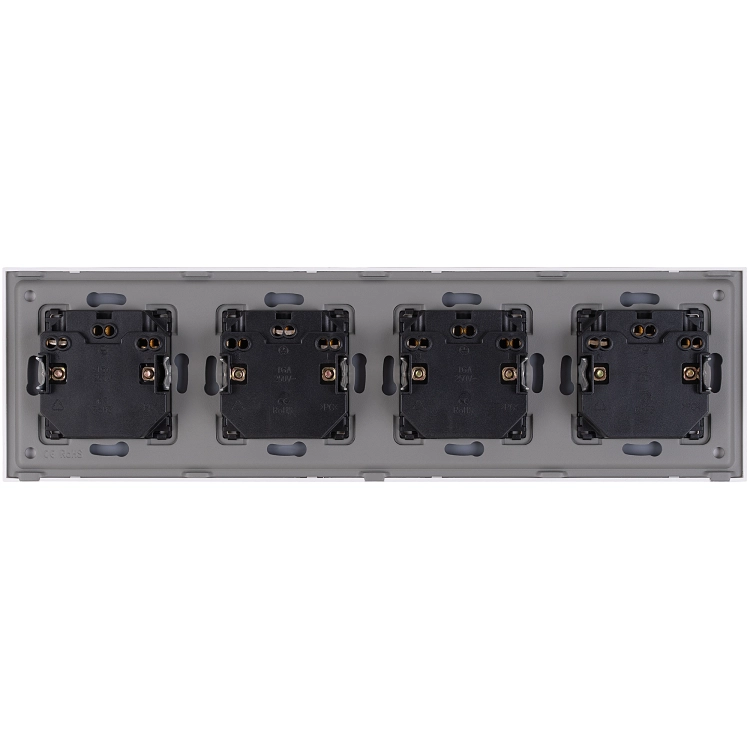 Viervoudig Stopcontact Glazen Mat Wit Viervoudig Afdekraam En 4 X Stopcontact MIUUN