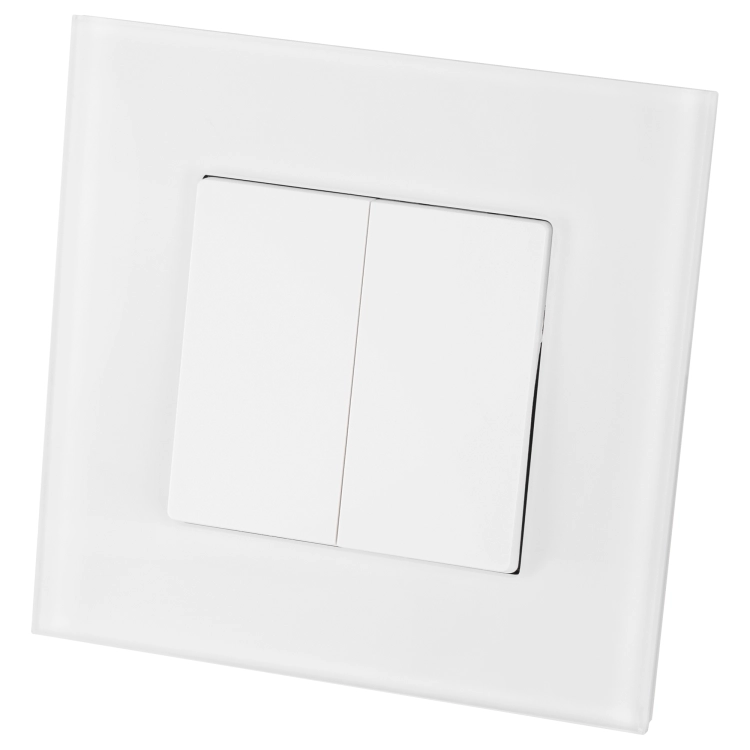 Schakelaar Dubbel Klassiek Glad Glazen Mat Wit MIUUN