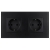 Dubbel Schuko-Stopcontact Glazen Mat Zwart En Tweevoudig Afdekraam 2 X Stopcontact