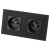 Stopcontact Dubbel Glazen Mat Zwart En Tweevoudig Afdekraam 2 X Stopcontact MIUUN