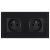 Stopcontact Dubbel Glazen Mat Zwart En Tweevoudig Afdekraam 2 X Stopcontact MIUUN