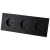 Stopcontact Drievoudig Glazen Mat Zwart Schuko Drievoudig Afdekraam En 3 X Stopcontact