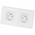 Dubbel Stopcontact Wit Set PVC Tweevoudig Afdekraam En 2 X Enkel Stopcontact MIUUN