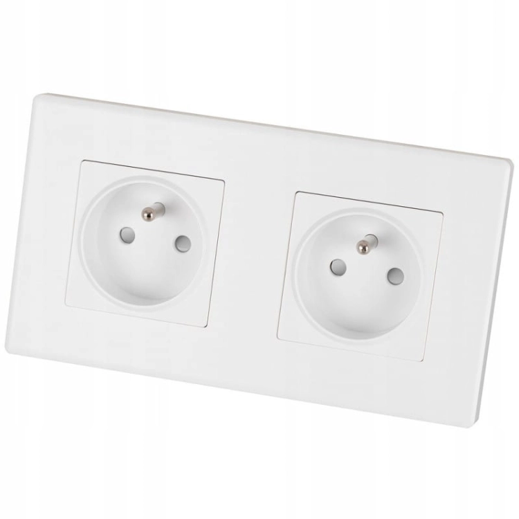 Dubbel Stopcontact Wit Set PVC Tweevoudig Afdekraam En 2 X Enkel Stopcontact MIUUN