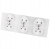 Drievoudig Glazen Stopcontact Wit Set Drievoudig Afdekraam En 3 X Dubbel Stopcontact MIUUN