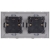 Viervoudig Glazen Mat Stopcontact Met Aardpen Goud En Tweevoudig Afdekraam 2 X Stopcontact MIUUN