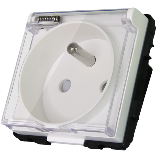 Module Badkamerstopcontact Met Klep Wit Voor Afdekramen MIUUN