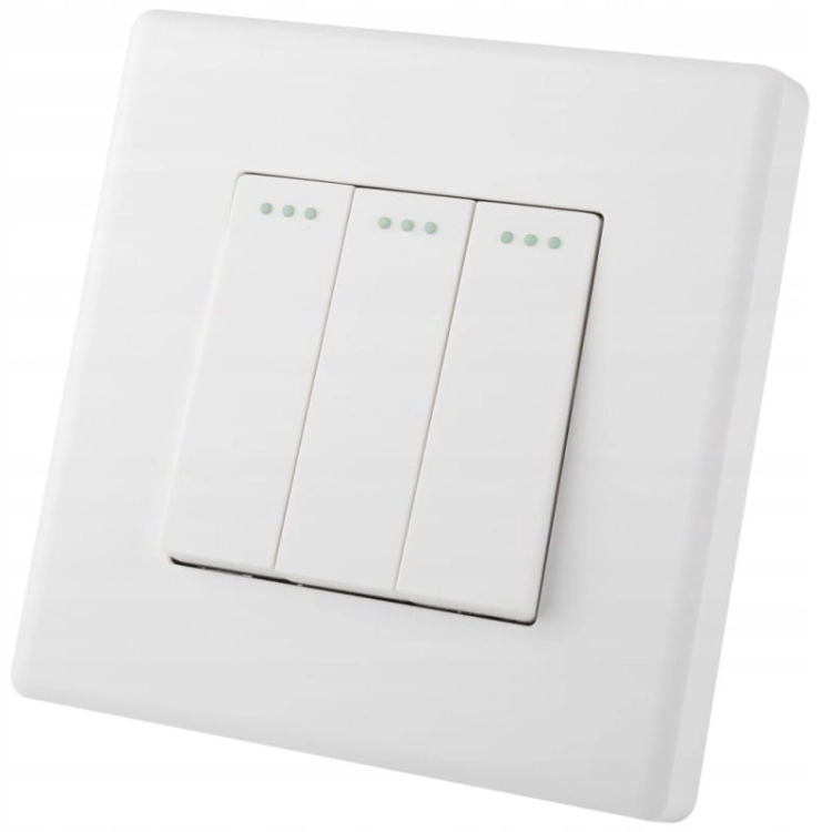 Schakelaar Drievoudige Wisselschakelaar Wand Wit Set Met PVC-Afdekraam MIUUN