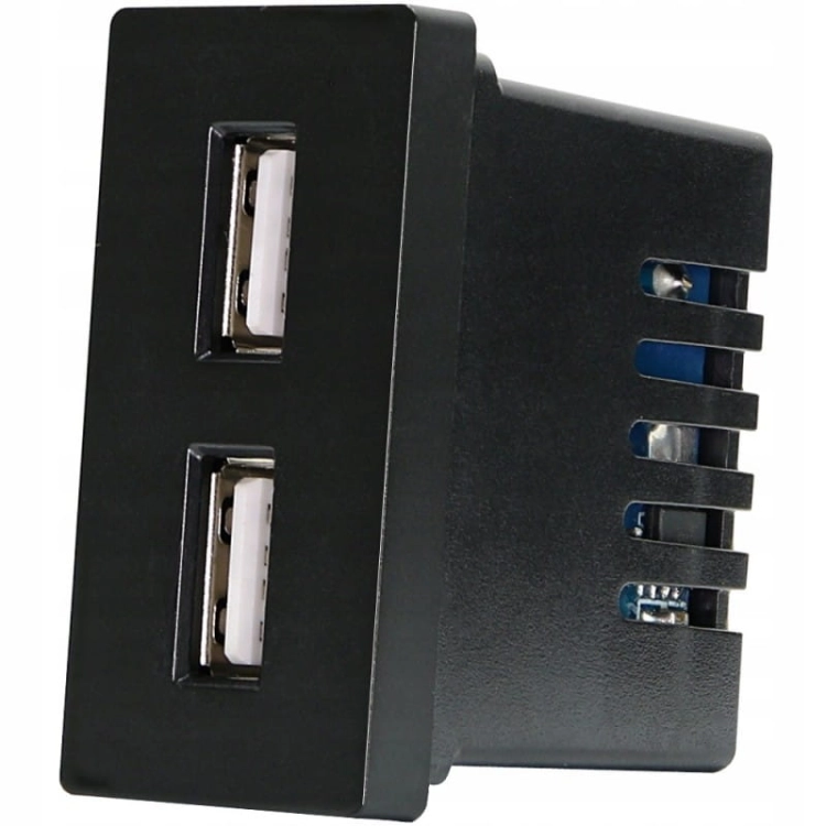 Module Dubbel USB-Laadstopcontact 2.4A Zwart Voor Afdekramen MIUUN