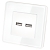 Dubbele USB-Lader 3.1A Wit Set Met Glazen Afdekraam Hoogglans MIUUN