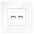 Dubbele USB-Lader 3.1A Wit Set Met Glazen Afdekraam Hoogglans MIUUN
