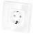 Stopcontact Glas Hoogglans Schuko Met Randaarde Zonder Aardpen Wit MIUUN