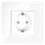 Stopcontact Glas Hoogglans Schuko Met Randaarde Zonder Aardpen Wit MIUUN