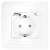 Stopcontact Glas Hoogglans Met Klep Schuko Met Randaarde Zonder Aardpen Wit MIUUN