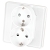Dubbel Stopcontact Glas Hoogglans Schuko Met Randaarde Zonder Aardpen Wit MIUUN