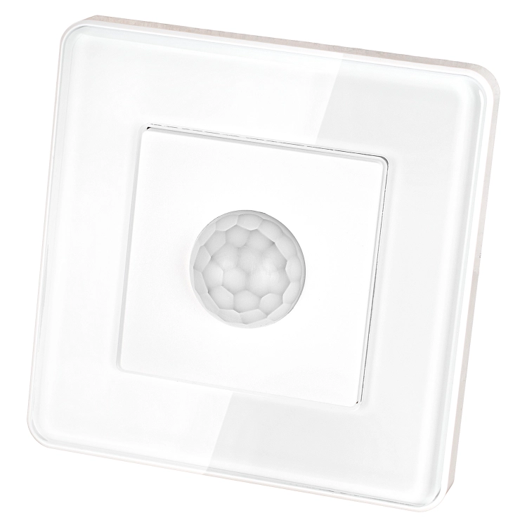 PIR-Bewegingsmelder Met Schemersensor Voor Inbouwdoos Glas Hoogglans Wit MIUUN