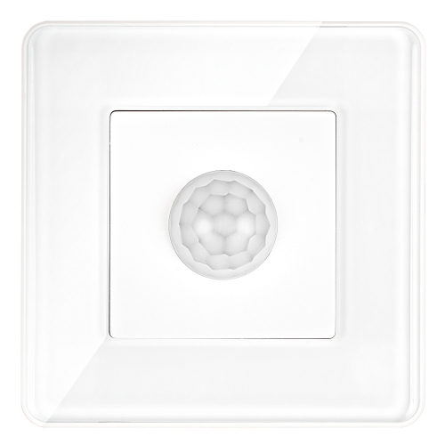 PIR-Bewegingsmelder Met Schemersensor Voor Inbouwdoos Glas Hoogglans Wit MIUUN