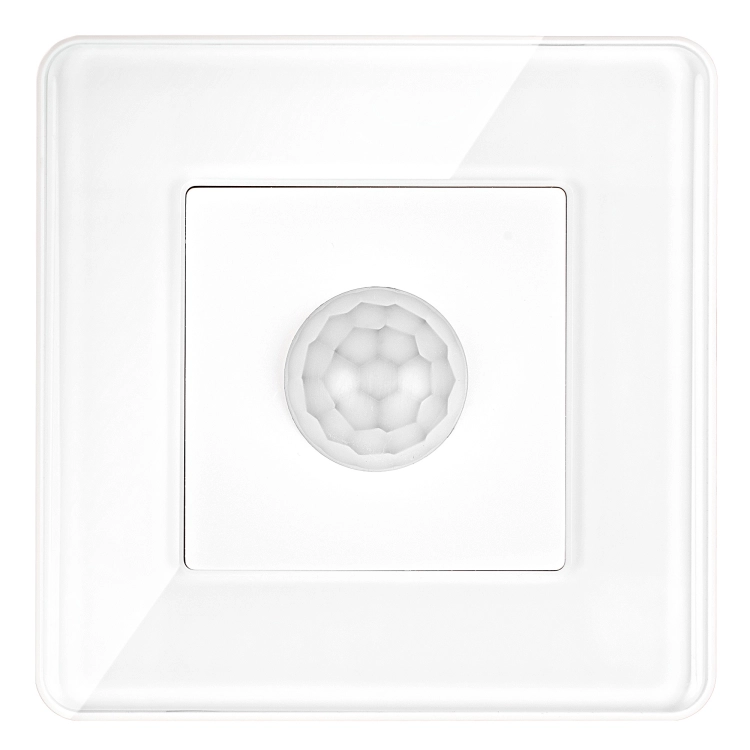 PIR-Bewegingsmelder Met Schemersensor Voor Inbouwdoos Glas Hoogglans Wit MIUUN