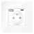 Stopcontact Glas Hoogglans Met Aardpen + Dubbele USB A+C-Lader 20W Wit MIUUN